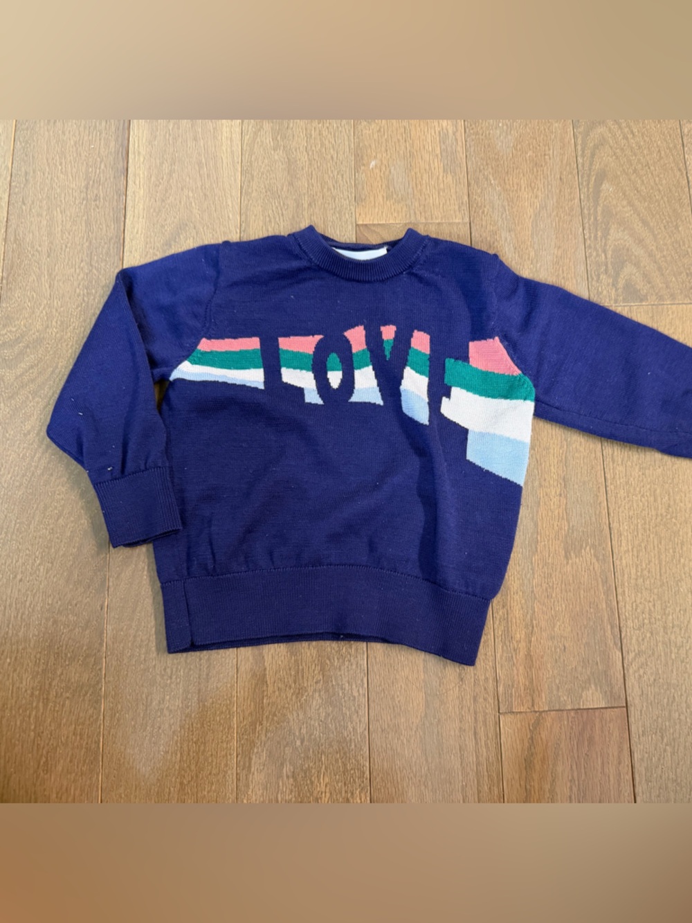Navy 'Love' Knit Sweater for Kids